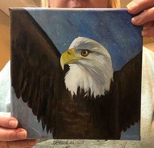 Arizona Bald Eagle, Sonoran Desert, bald eagle, Arizona artist, Arizona art, acrylic painting