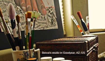 Arizona Artist painting studio