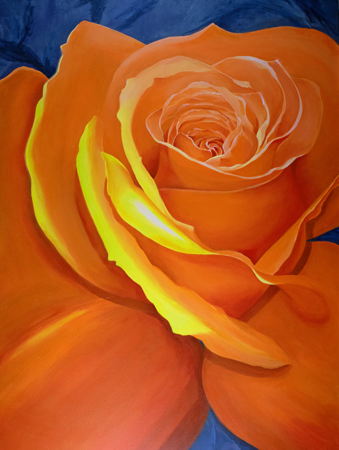 Rose Art, Acrylic Painting, Arizona Desert
