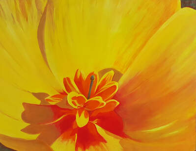 desert flower, Sonoran desert, acrylic macro painting, floral painting, Arizona artist, Arizona desert flower